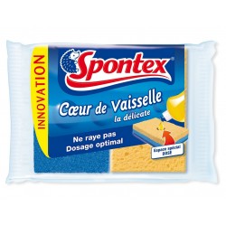 Spontex Coeur de Vaisselle La Délicate Espace Spécial Dose Par 2 (lot de 3 soit 6 éponges)