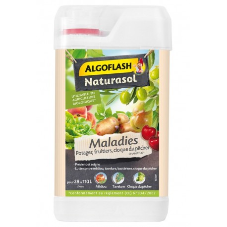 Algoflash Naturasol Fongicide Maladies Potager Fruitiers Cloque du Pêcher 400ml