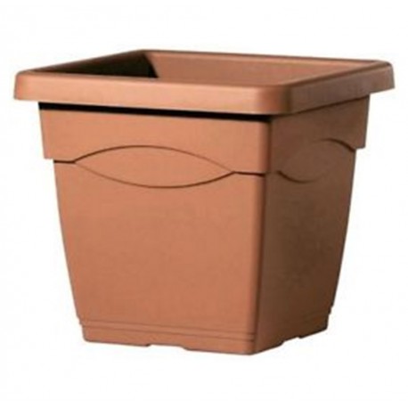 Deroma Pot Plastique Carré Circeo Longueur 32cm Largeur 32cm Hauteur 27,8cm (lot de 3)