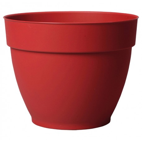 Deroma Pot Rond Plastique à Réserve d’Eau Ninféa Griotte Diamètre 26cm Hauteur 21cm (lot de 3)