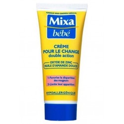 Mixa Bébé Crème Pour Le Change Double Action Oxyde de Zinc + Huile d’Amande Douce 100ml (lot de 4)