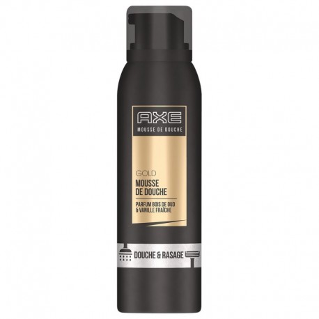 Axe Mousse de Douche & Rasage Homme Gold Parfum Bois de Oud & Vanille Fraîche 200ml (lot de 3)