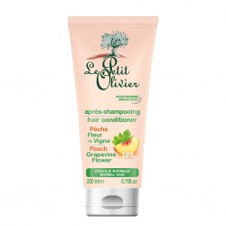 Le Petit Olivier Après-Shampooing Pêche Fleur de Vigne Cheveux Normaux 200ml (lot de 4)