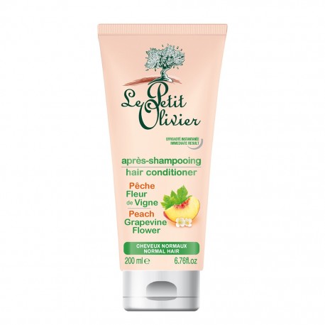 Le Petit Olivier Après-Shampooing Pêche Fleur de Vigne Cheveux Normaux 200ml (lot de 4)