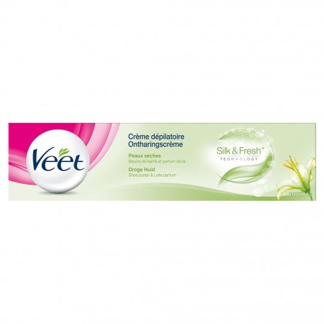Veet Crème Dépilatoire Silk & Freh Technology Peaux Sèches 200ml (lot de 2)