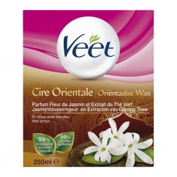 Veet Cire Orientale Parfum Fleur de Jasmin et Extrait de Thé Vert 250ml (lot de 2)