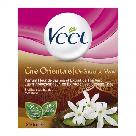 Veet Cire Orientale Parfum Fleur de Jasmin et Extrait de Thé Vert 250ml (lot de 2)