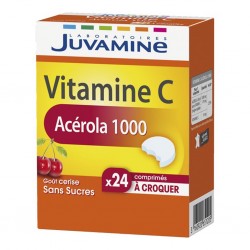 Juvamine Vitamine C Acérola 1000 Goût Cerise Sans Sucres (lot de 2)