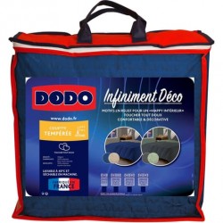 DODO Couette tempérée double face en microfibre motifs en relief INFINIMENT DECO 200x200cm