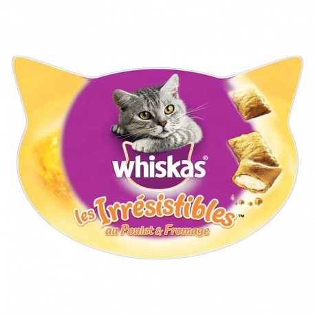 Whiskas Les Irrésistibles au Poulet et Fromage 60g (lot de 10)