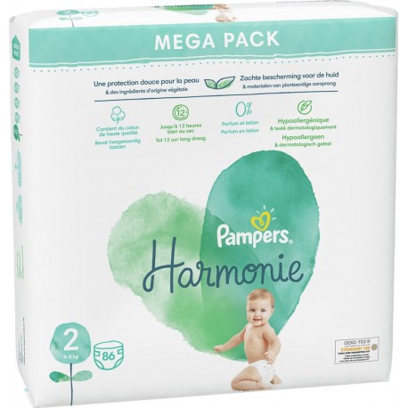 Pampers Couches bébé taille 2 : 4-8Kg harmonie
