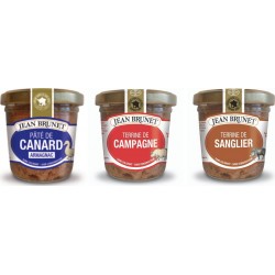 Jean Brunet Assortiment de pâté et terrine de campagne, canard armagnac et sanglier