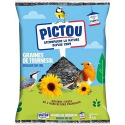 Pictou Graines De Tournesol Pour Oiseaux Du Ciel Grand Format 3Kg (lot de 3)