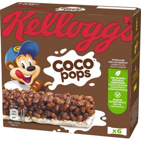 Kellogg's Barres céréales Coco Pops 6x20g 120g