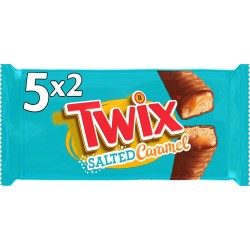 TWIX Barres chocolatées biscuits enrobée de chocolat et caramel salé 5x2 230g