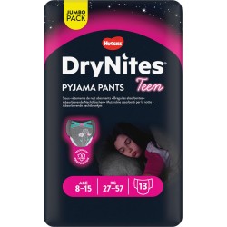 Huggies Couches Teen taille 8-15 ans : 27-57Kg de nuit pour fille x13 (lot de 2)