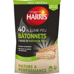 Harris Bâtonnets allume-feu à base de rafles de maïs le paquet de 40 bâtonnets