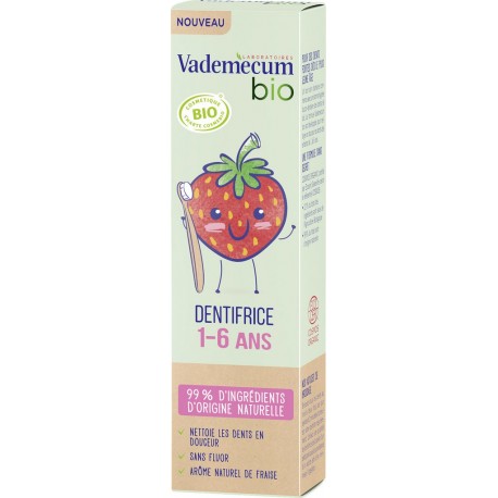 Vademecum Dentifrice 1-6 ans fraise Bio tube 50ml