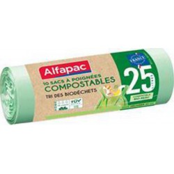 Alfapac Sacs poubelle biodégradables 25l le rouleau de 25l