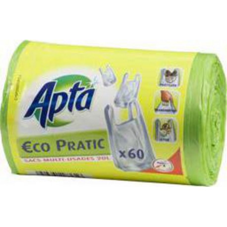 Apta Sac poubelle multi-usages Eco Pratic, 20L x60 sacs