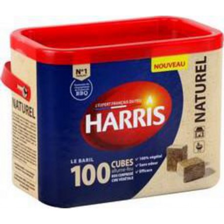 Harris Cubes allume-feu naturel le baril de 100 cubes