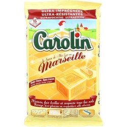 Carolin Sols Au Savon De Marseille x15 Lingettes Ultra-Imprégnées (lot de 4 soit 60 lingettes)