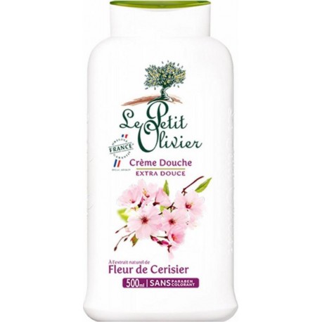 Le Petit Olivier Crème de Douche Extra Douce à l’Extrait Naturel de Fleur de Cerisiers 500ml (lot de 4)