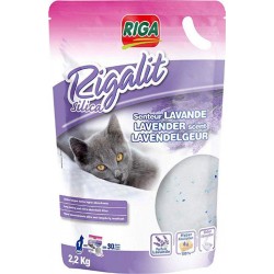 Riga Rigalit Silica Litière Pour Chat Longue Durée Hyper Absorbante Senteur Lavande 2,2Kg