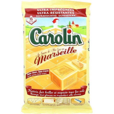 Carolin Sols Au Savon De Marseille x15 Lingettes Ultra-Imprégnées