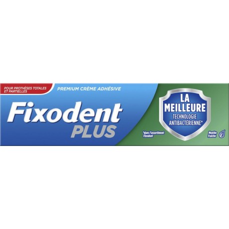 Fixodent Plus La Meilleure Technologie Antibactérienne Goût Menthe Fraîche 40g