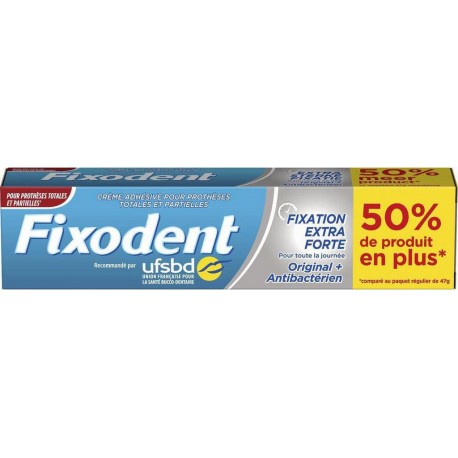 Fixodent Fixation Extra Forte Original + Antibactérien 70,5g