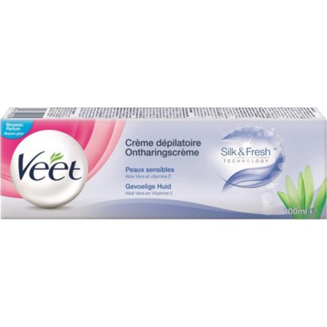 Veet Crème Dépilatoire Silk & Freh Technology Peaux Sensible 100ml