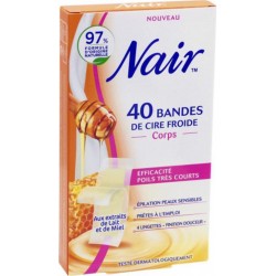 Nair 40 Bandes de Cire Froide Corps aux Extraits de Lait et de Miel