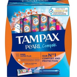 TAMPAX Pearl Compak Tampon Super Plus x18