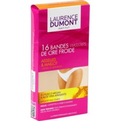 LAURENCE DUMONT Bandes de Cire Froide Aisselles & Maillot Huile d’Argan Aloe Vera x16
