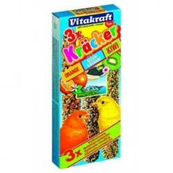 Vitakraft Krakers Aliment Pour Canaris Orange Sésame Banane Kiwi 3 Bâtonnets 90g (lot de 3)