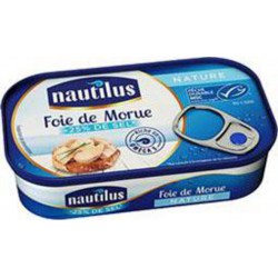 Nautilus Foie de morue nature réduit en sel 120g