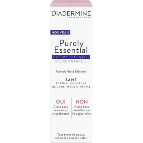 DIADERMINE Purely Essential Crème de Nuit Réparatrice Formule Haute Tolérance 40ml (lot de 2)
